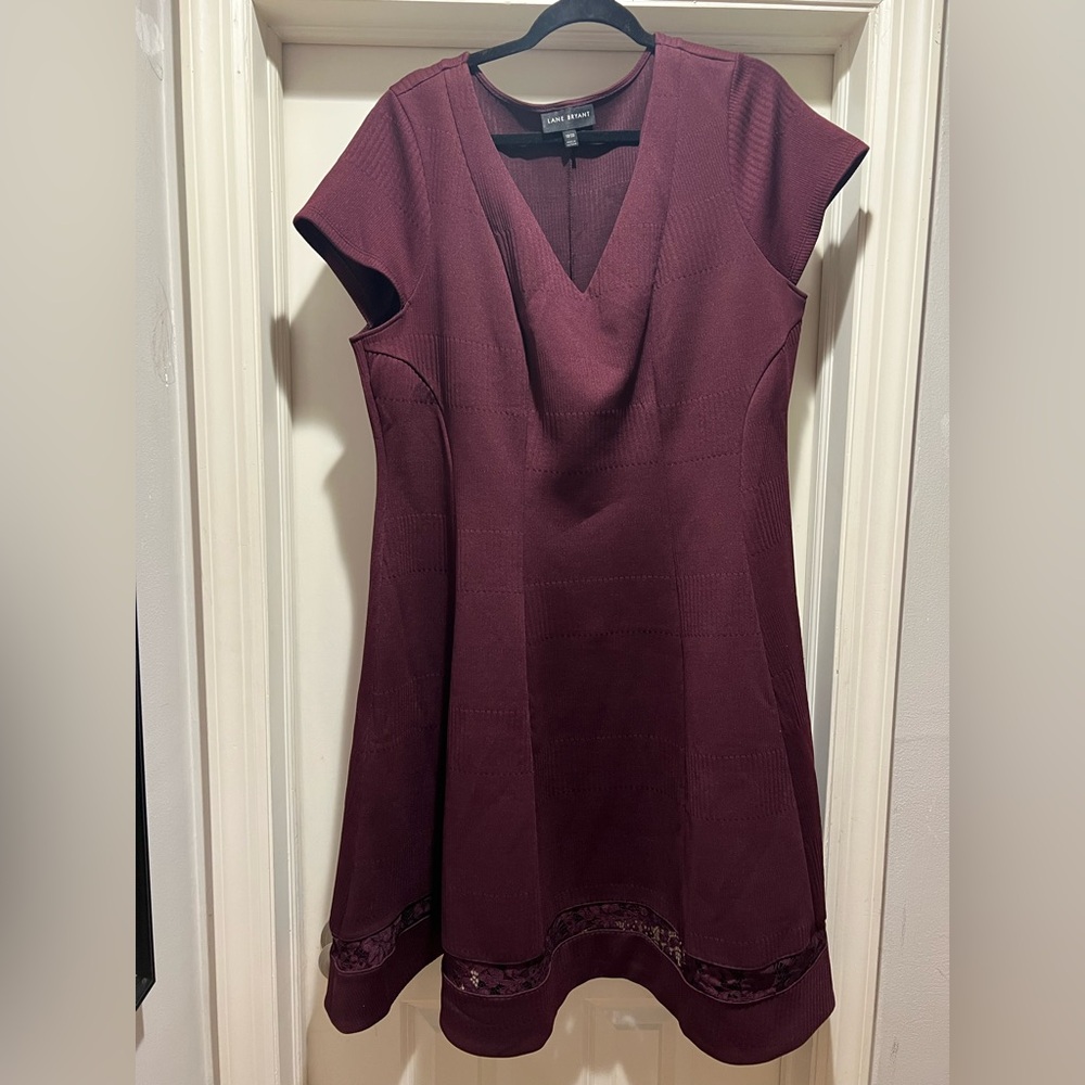 Lane Bryant Deep Burgundy Mini Dress